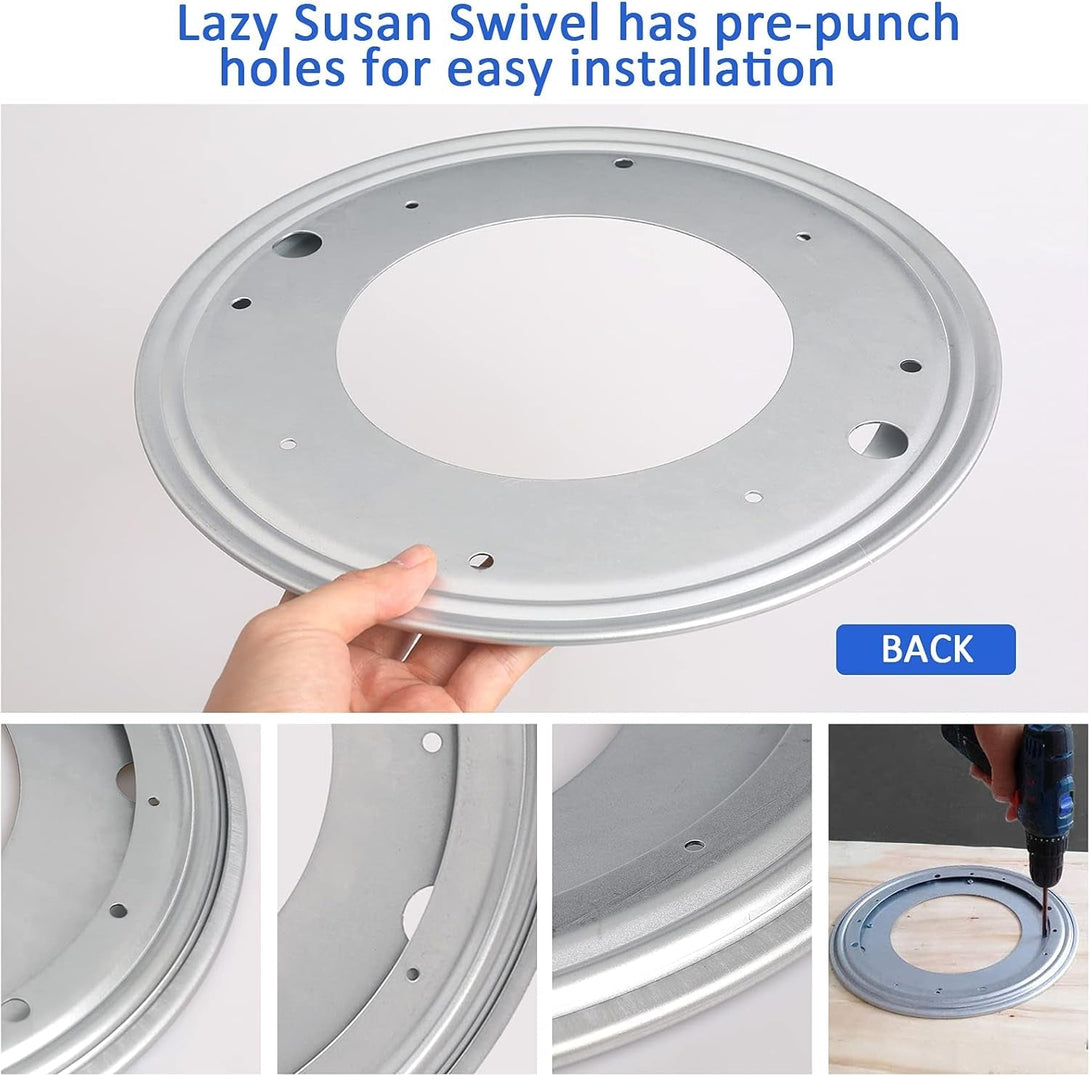 12-Inch Heavy Duty Lazy Susan Hardware, 6.3/16'' Thick Rotating Bearing Plate with 1000Lbs Capacity, Lazy Susan Turntable Bearing for 360 Degree Rotating Table, Serving Tray