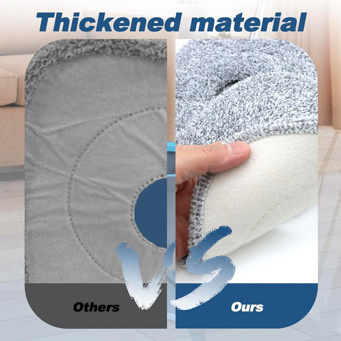6-Pack Square Mop Replacement Pads for True and Tidy - 9X9 Inch Microfiber Refills Compatible with Most Square Spin Mops