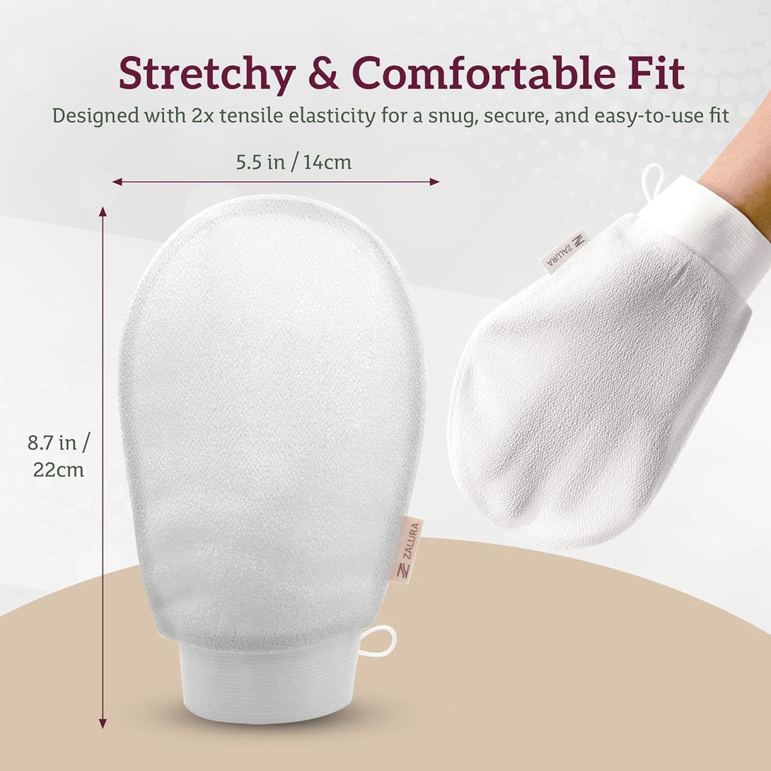 Exfoliating Glove - Skin Exfoliating Body Scrubber for Shower & Bath - 100% Viscose Plant Fibers - Deep Exfoliating Mitt & Scrubber for Women & Men, Spray Tan & Dead Skin Remover - 1-Glove