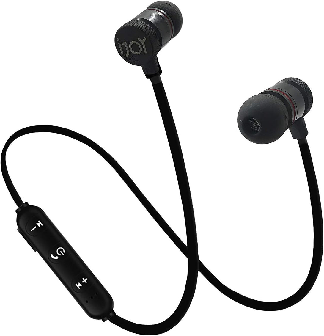 Ijoy Bluetooth Wireless Sport Earbuds IPX4 Sweatproof Sport Headphones with Microphone, Noise Cancelling Earphones, Noise Cancelling Headset for Workout, Running, Gym