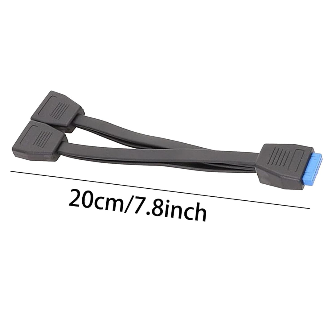1 to 2 Motherboard USB 3.0 Header Splitter Cable - 20Cm 19Pin Internal Extension Header Adapter