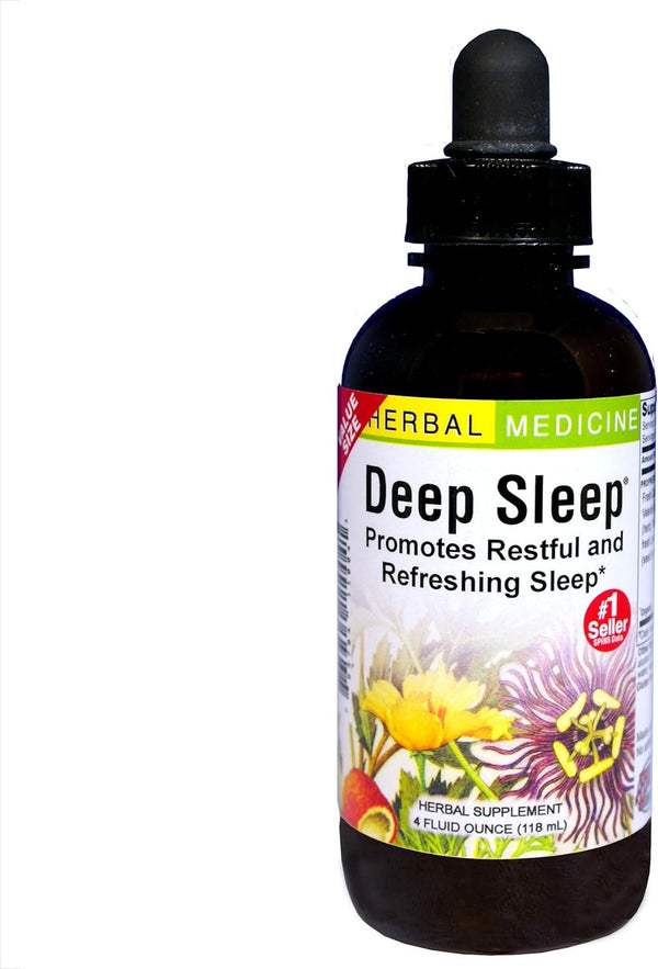 Herbs Etc. Deep Sleep Classic Liquid Extract - Herbal Supplement for Natural & Gentle Sleep Support - Restful Sleep Supplement with Passionflower, Chamomile & Lemon Balm - 4 Fl Oz (157 Servings)