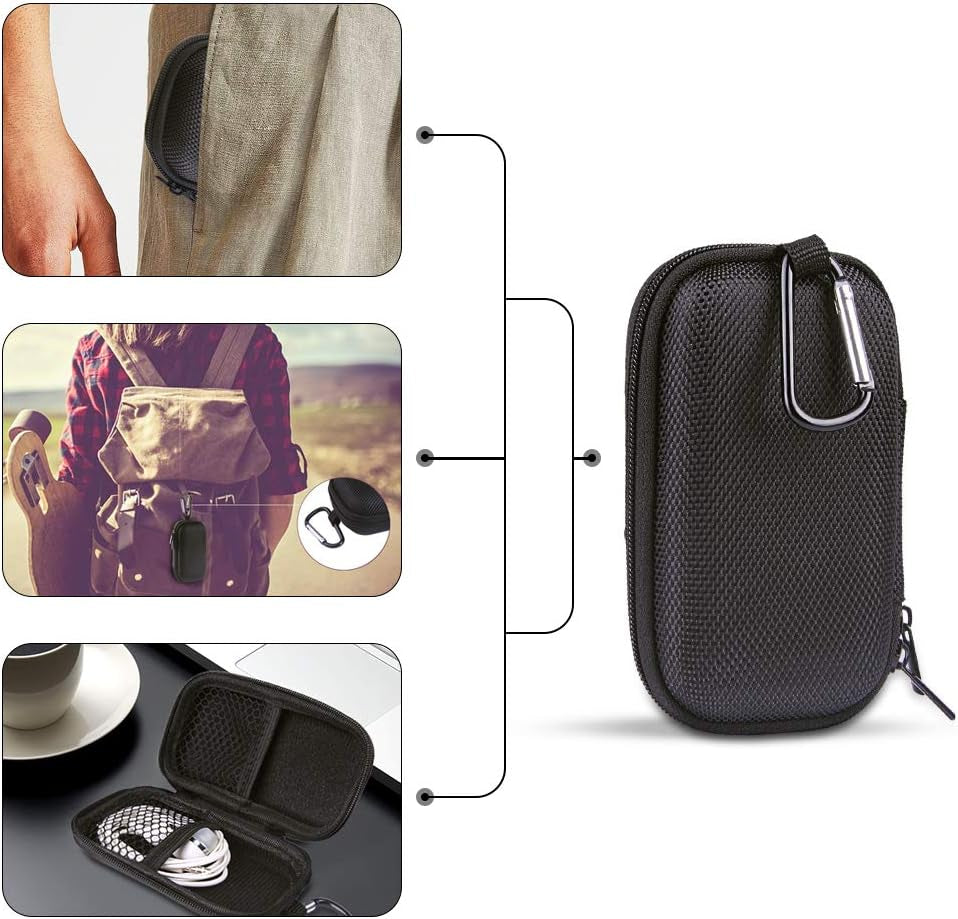 HOOTEK Durable MP3 Player Case, USB Flash Drive Case Bag Wallet, 2Pack EVA Shockproof Hard Carrying Travel Case Bag SD Memory Cards Cable Organizer for Headset, USB Cable and Electronic Accessories