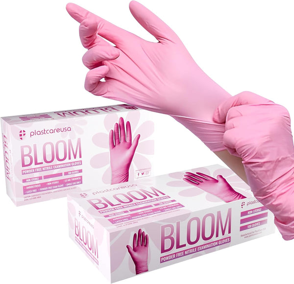 100 Nitrile Exam Gloves 3.5 Mil - Latex & Powder Free, Disposable Non-Sterile Protective Gloves by Plastcare