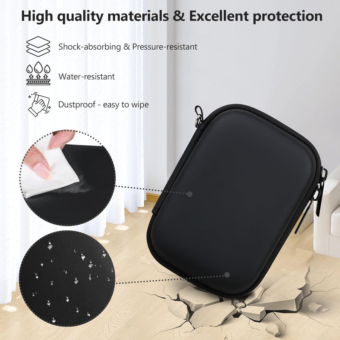 Computer Memory Card Readers Organizer Case Compatible with SD Card Reader, USB C SD Card Reader, TF Card, Micro SD Card, Portable Memory Card Accessories Storage Bag Travel Case, Black