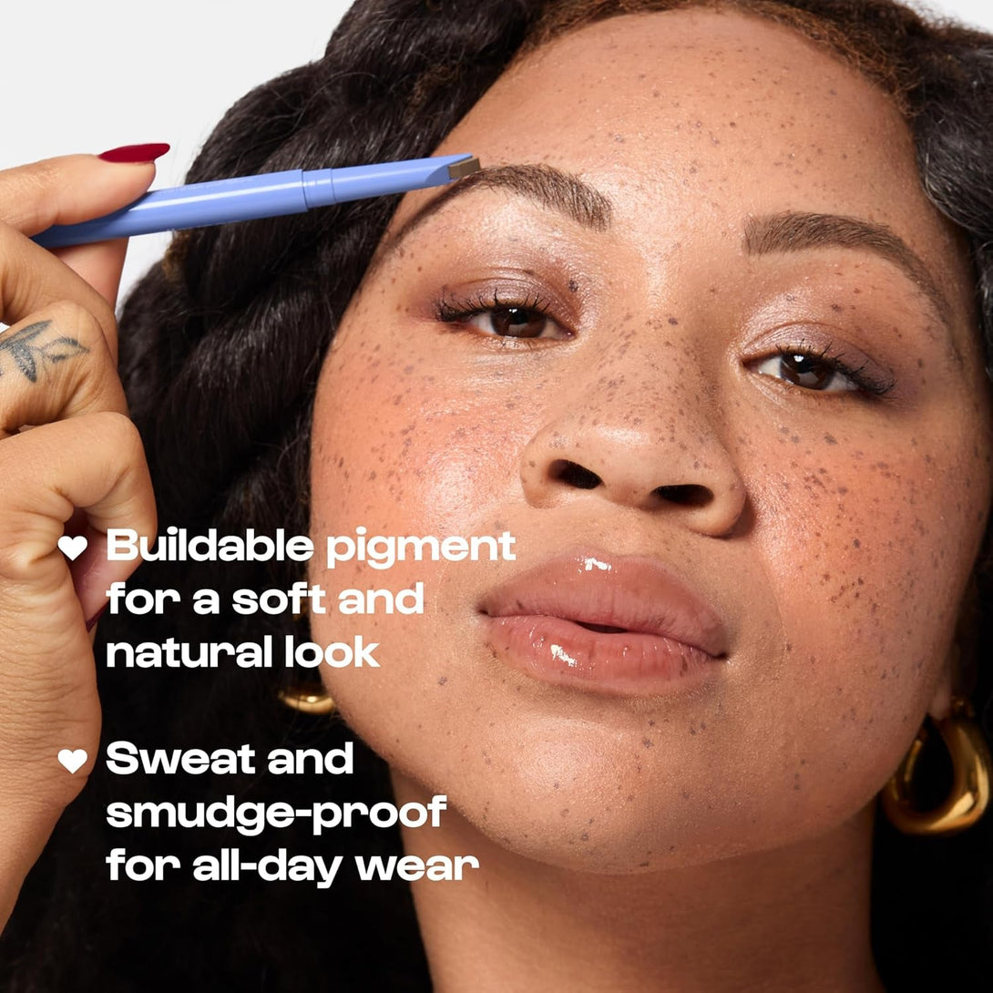 ALLEYOOP Swift Eyebrow All-In-1 Brow Definer with Built-In Sharpener & Spoolie Brush, Water & Smudge Resistant and Eyebrow Pencil for Women, Natural Matte Finish, Vegan, Cruelty-Free (Soft Brown)