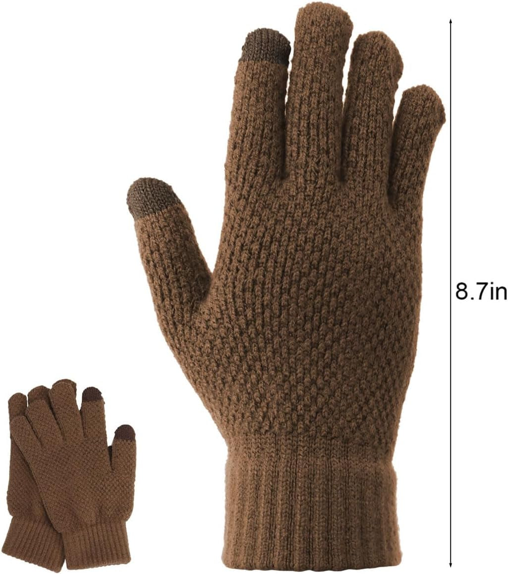 Bad Piggies Winter Gloves for Men, Touch Screen Warm Gloves with Thermal Soft Knit Fleece Lining for Running Driving Hiking