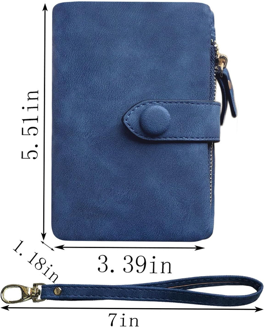 Pofeexio Womens Small Bifold Leather Wallets RFID Ladies Wristlet with Card Slots Id Window Zipper Coin Purse