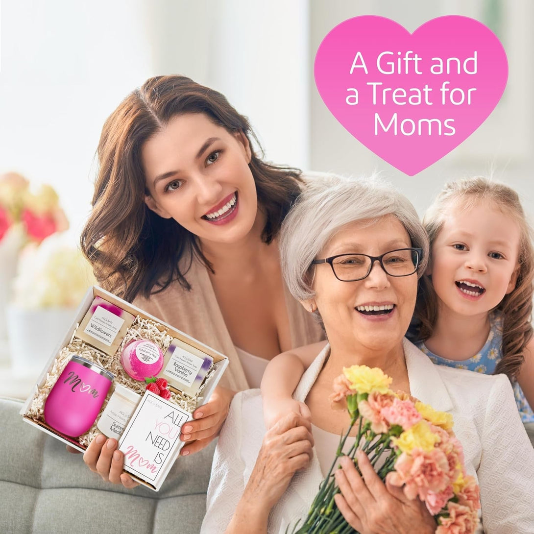 Mom Spa Gift Basket for Women - Self Care Basket, Relaxation, Pampering Gifts for Girlfriend, Wife, Mom, Sister, Friends - Birthday Bundles, Mothers Day, Anniversary, Valentines Day Gift Set for Her