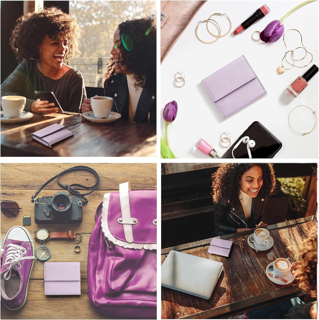 Travelambo RFID Blocking Wallet Women Small Womens Wallet Credit Card Holder Mini Compact Trifold Wallets for Women with Coin Pocket Zipper