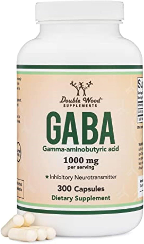 GABA Supplement (300 Capsules, 1,000Mg per Serving) Promotes Calm, Relaxation, and Supports Sleep (Vegan Safe, Gluten Free, Non-Gmo)(Gamma Aminobutyric Acid) by Double Wood
