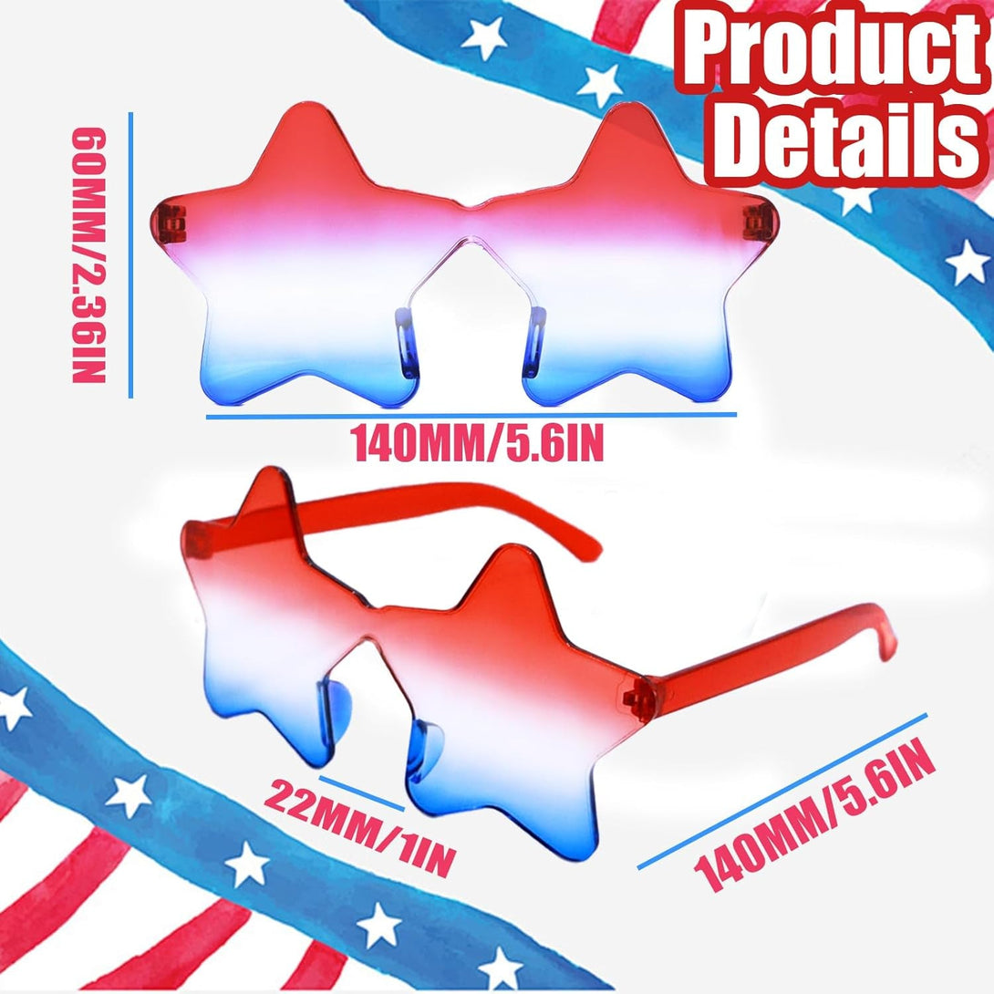 4Th of July Glasses with Red White and Blue Style for Independence Patriots Labor Day American USA Flag Sunglasses