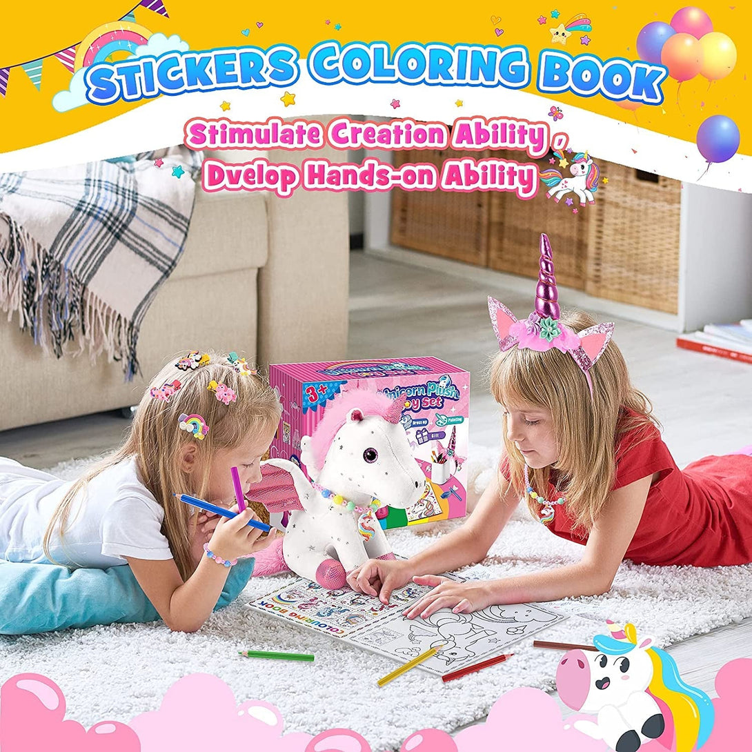 21-Piece Unicorn Gift Set for Girls Ages 3-8 | Soft Plush Stuffed Animals & Dress-Up Accessories Bundle | Idea Birthday Gifts,, Party Favor for Kids Toddler Girls