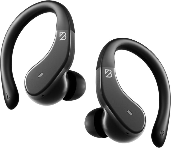 Back Bay Audio Runner 40 - Secure-Fit Wireless Earbuds, Running Bluetooth Earphones for Women and Men, Deep Bass Wrap around Earbuds for Small Ear Canals with Earhooks, Sweatprooof over the Ear Buds