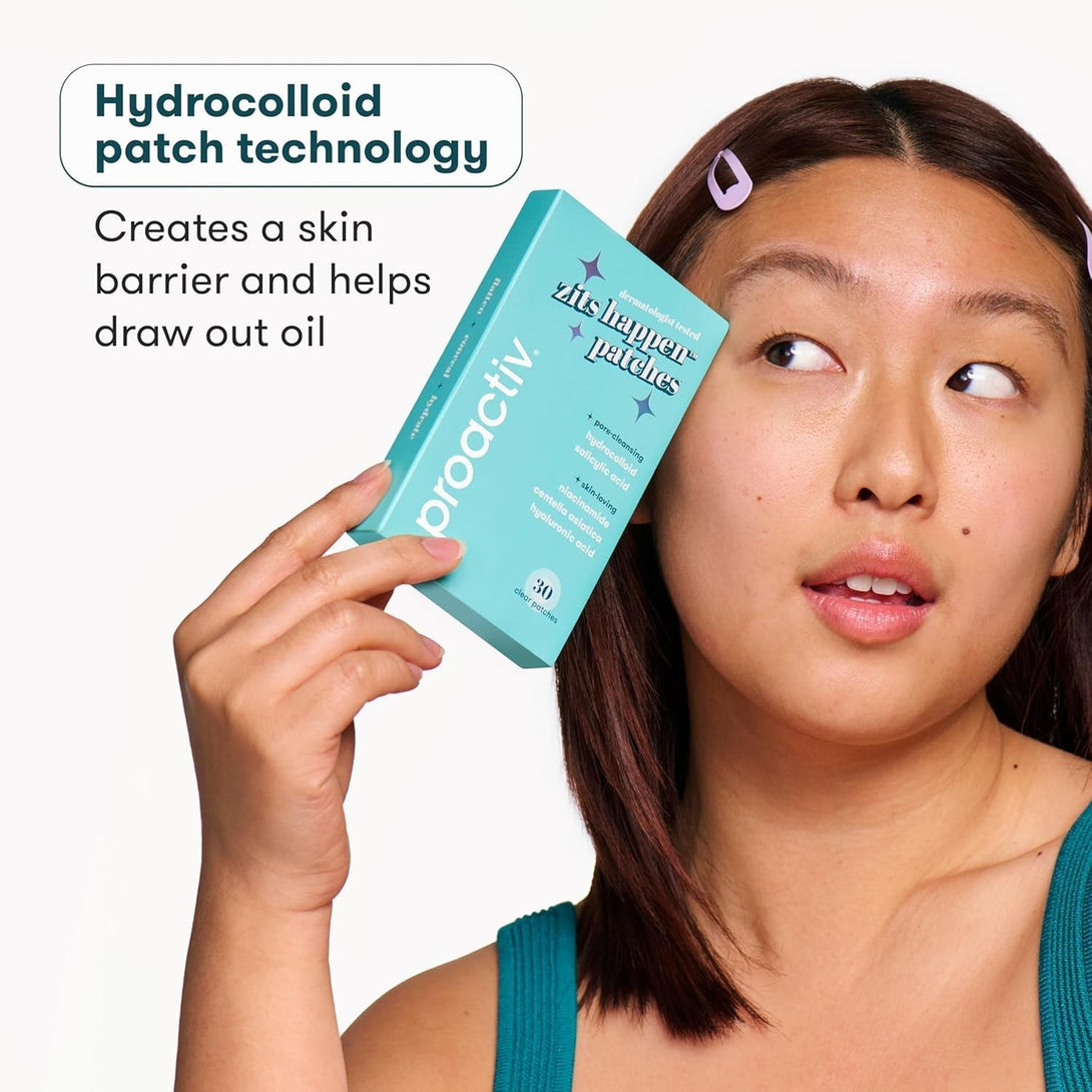 Proactiv Zits Happen® Hydrocolloid Acne Patches- Pimple Patches for Face and Back Acne with Pore Cleansing Salicylic Acid- 30 Count