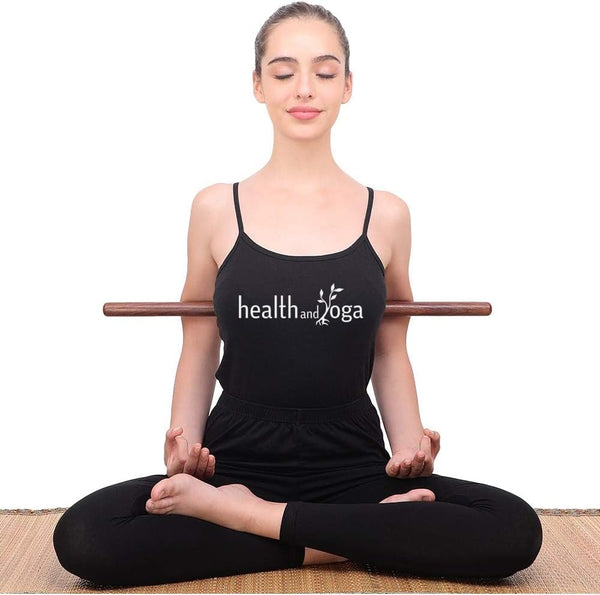 Healthandyoga™ Stretchnheal Collapsible Multi-Use Wooden Yoga Stick - Regular and XL - Portable Posture Corrector Pole, Stretch Mobility Stick, Physical Workout Exercise Dowel