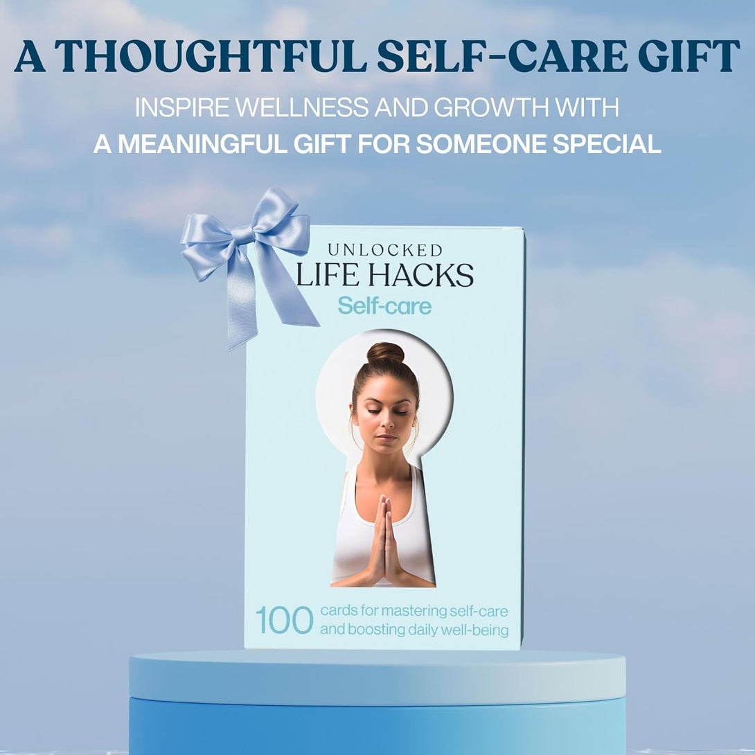 100 Cards with Powerful Hacks & Tips for Healthy Living, Wellness, Mindfulness, Stress Relief, Relaxation, Reduced Anxiety - Self Care Gifts for Women Men Wife Husband Mom Dad Sister Friend Coworker
