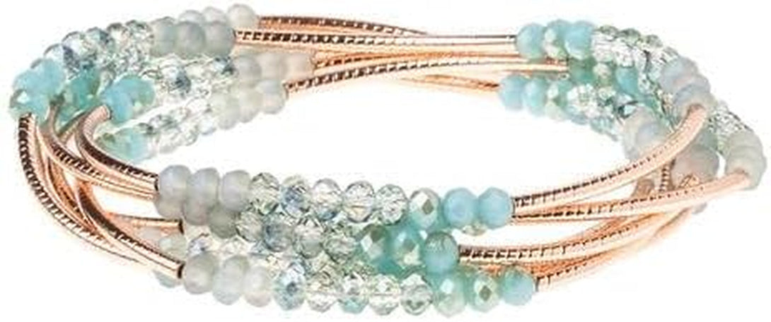 Scout Curated Wears - Women'S Scout Wrap Bracelet & Necklace - Neptune/Rose Gold