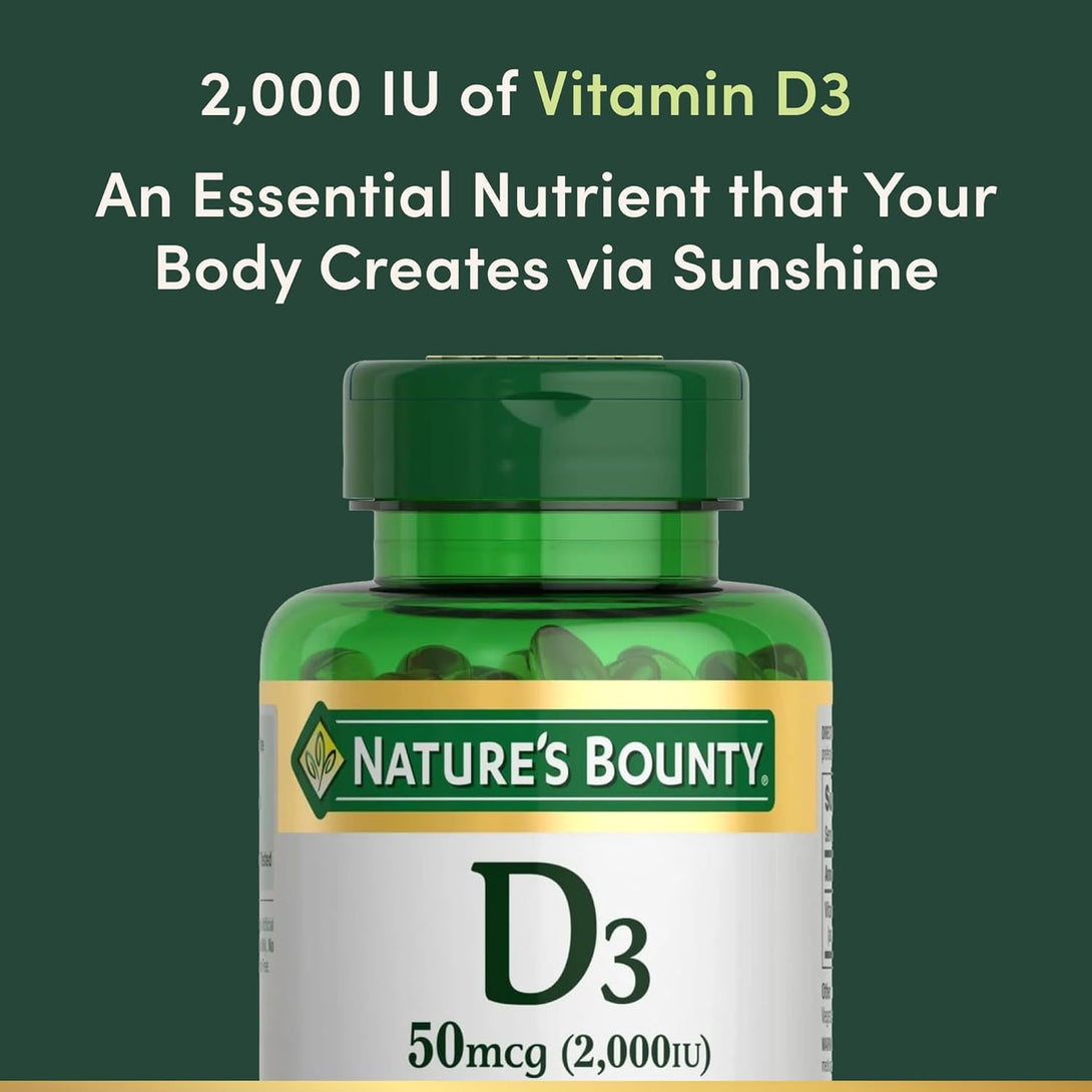 Nature'S Bounty Vitamin D, Immune Support, Vitamin Supplement, 2000 IU, 50 Mcg, Softgels, 350 Ct