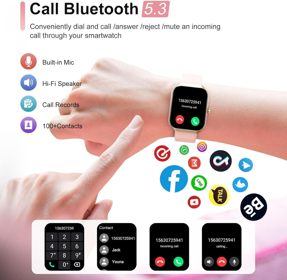 Smart Watch for Women Answer/Make Calls, 2025 1.96" HD Fitness Watch with 113+ Sports, Heart Rate Monitor Sleep Monitor Activity Trackers with Step Counter, IP68 Waterproof, Smartwatch for Android/Ios