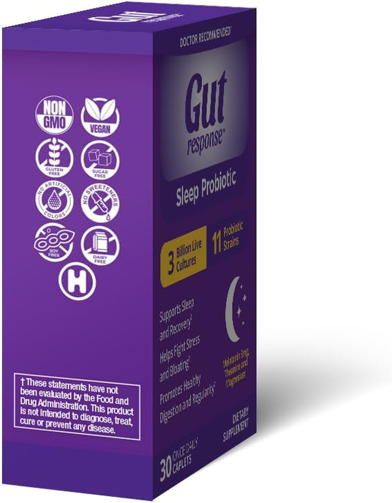 Sleep Probiotic for Men & Women, Slows down Digestive Aging, Supports Sleep and Recovery, Promotes Healthy Gut, Vegan, Gluten Free & Soy Free, 3 Billion CFU, 30 Caplets