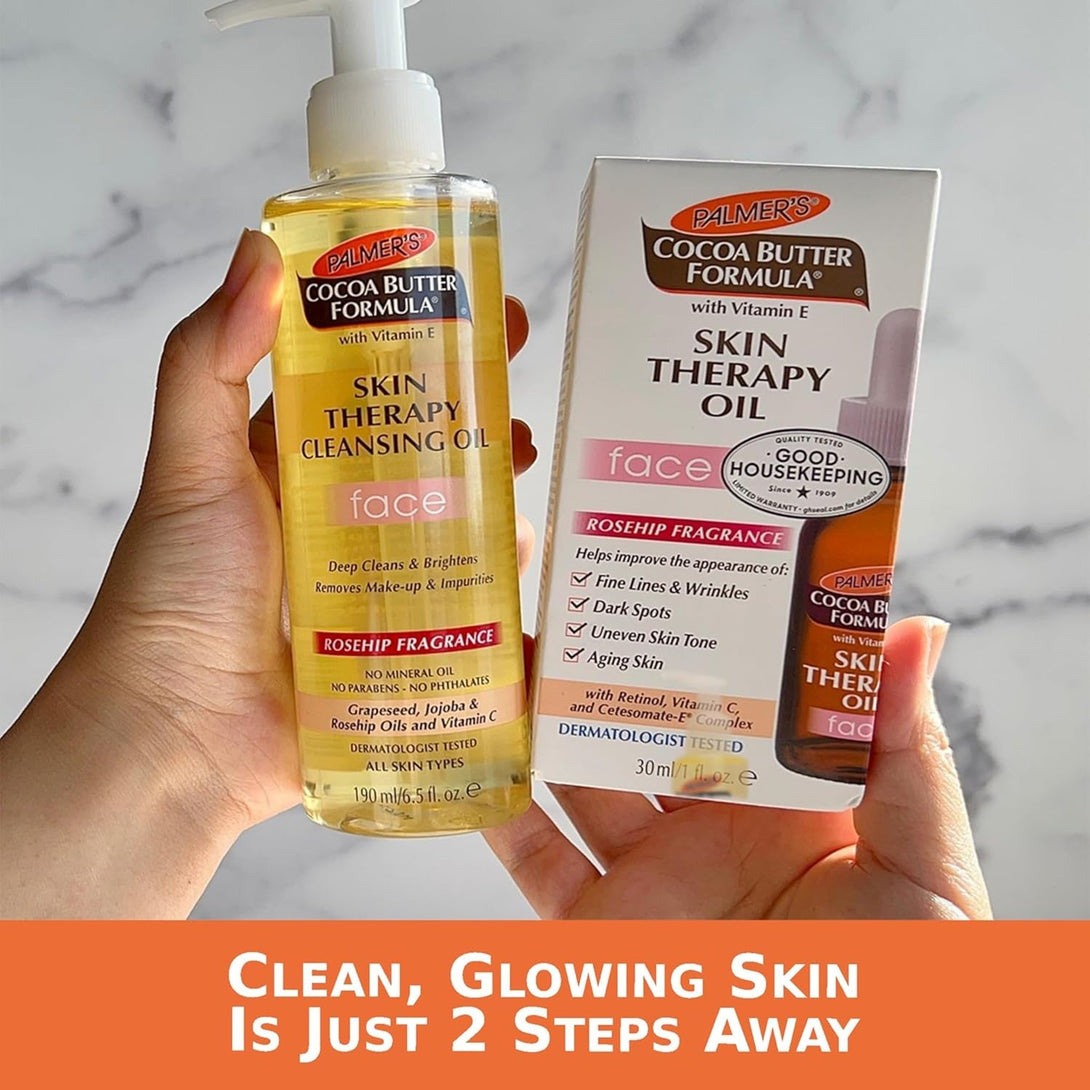 Palmer'S Cocoa Butter Skin Therapy Cleansing Facial Oil, Gentle Makeup Remover for Face, Rosehip Fragrance, 6.5 Ounce
