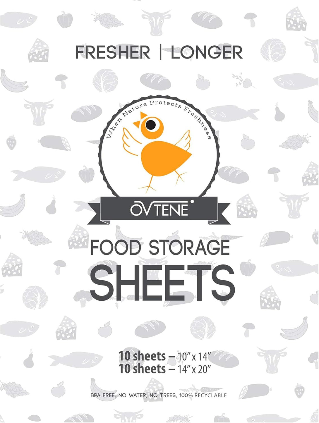 Food Storage Sheets for Cheese, Meat, and Produce - Keeps Food Fresher Longer (20 Sheets)