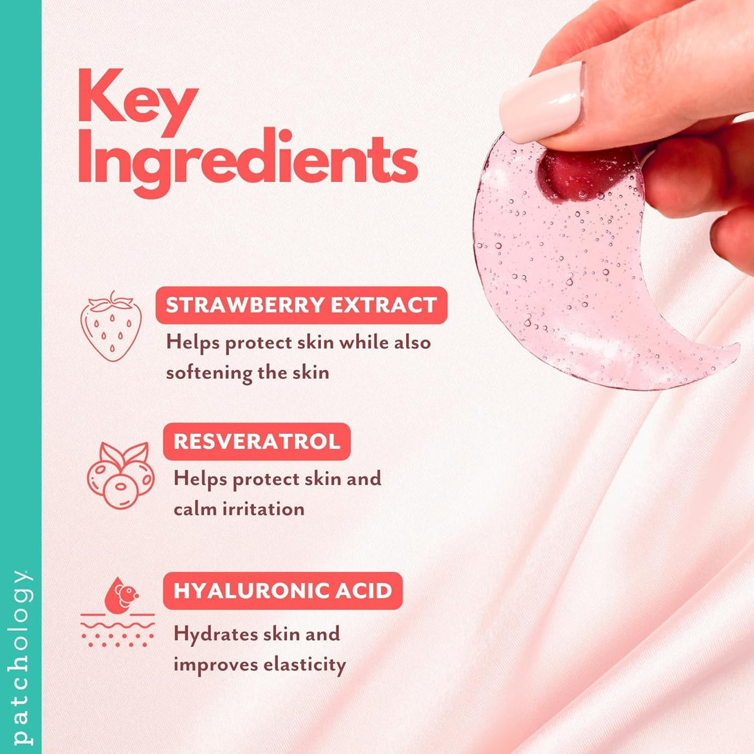 Patchology Serve Chilled Rosé Hydrating under Eye Patches – Hyaluronic Acid & Antioxidant-Infused Eye Masks to Reduce Dark Circles, Puffiness & Fine Lines - Ideal Skincare Essentials (5 Pairs)