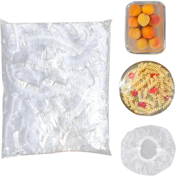 Plastic Bowl Covers - 100 Count - Plastic Food Covers with Elastic- Covers 4-9 Inch Bowls/Plate,Plastic Covers for Bowls, Multi-Purpose Kitchen Outdoor Must-Have