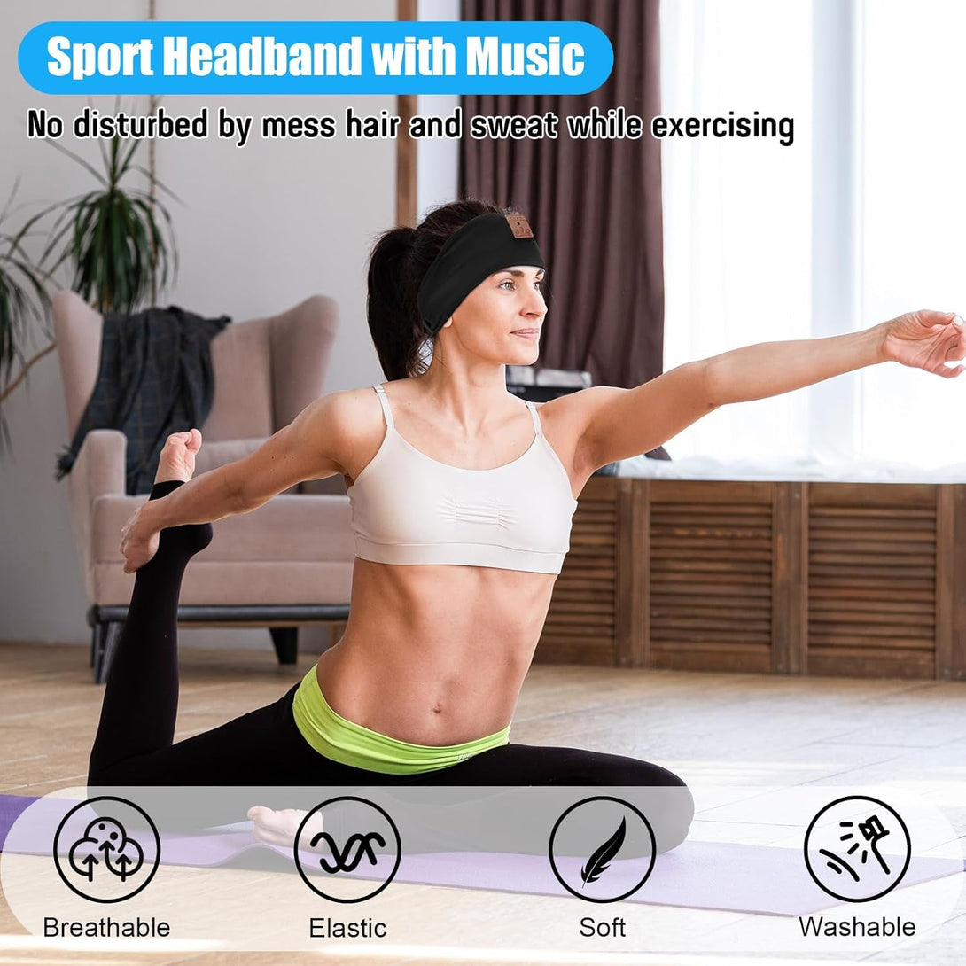 2-Pack Sleeping Headphones Bluetooth 5.4 Headband, Headband Headphones with Ultra-Thin Speakers, Headphones Headband for Side Sleepers, Running, Insomniac, Travel, Meditation（Black&Grey）