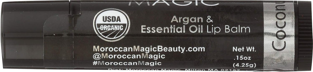 MOROCCAN MAGIC Organic Coconut Almond Argan Lip Balm, 0.15 OZ