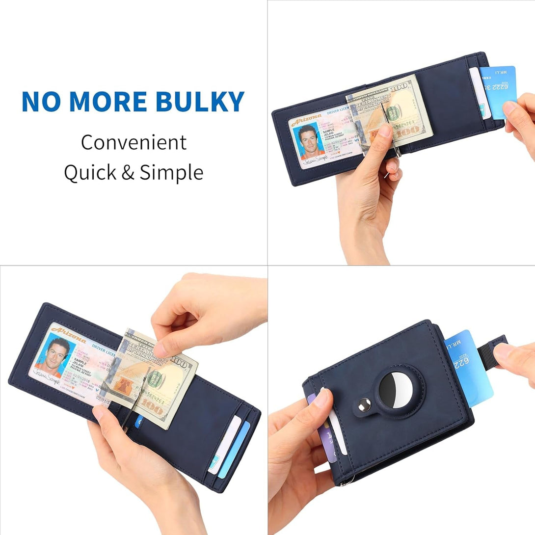 FALAN MULE Wallets for Men RFID Blocking Genuine Leather Bifold Minimalist Front Pocket Mens Wallet