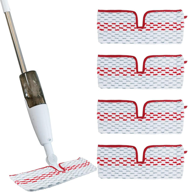 4 PCS Microfiber Refill Spray Mop Pads Compatible with O-Cedar Promist MAX, Washable Reusable Mop Refills Pads, Dual-Action Washable Flip Mops Pads Replacement for All Surface Floor Cleaning