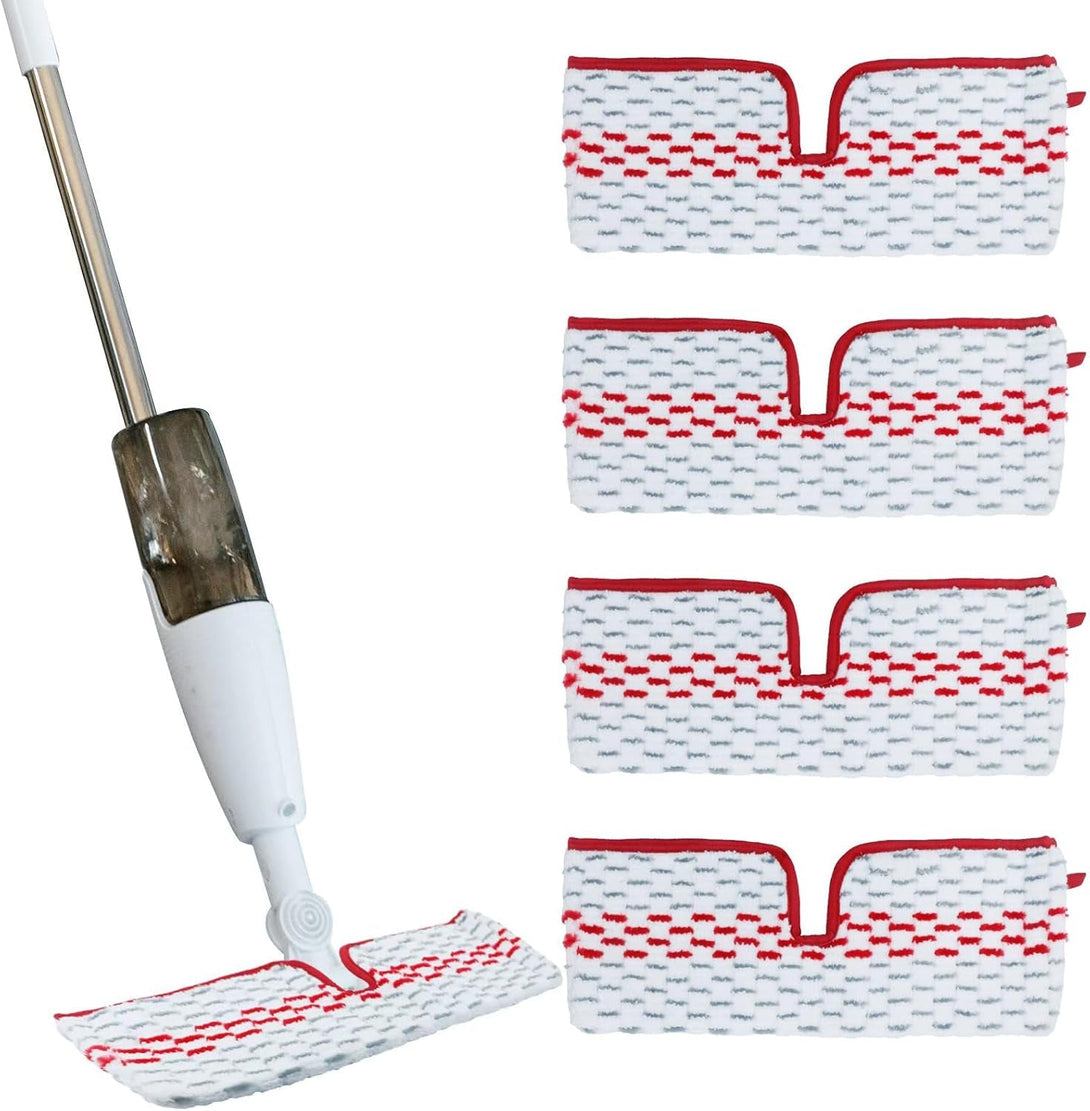 4 PCS Microfiber Refill Spray Mop Pads Compatible with O-Cedar Promist MAX, Washable Reusable Mop Refills Pads, Dual-Action Washable Flip Mops Pads Replacement for All Surface Floor Cleaning