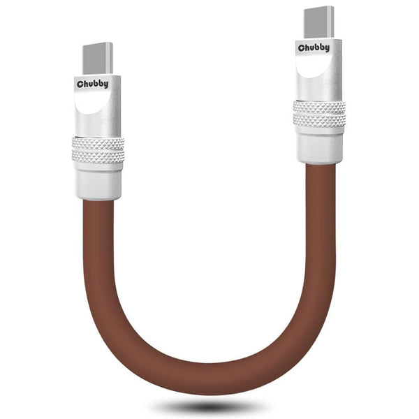 Chubbycable Cute Chubby - Power Bank Friendly Cable Durable Fast Charging Cord Short USB C Cable Phones Tablets Ultra-Thick Silicone Charger, Chocolate, Type-C to Type-C, 20 Inch