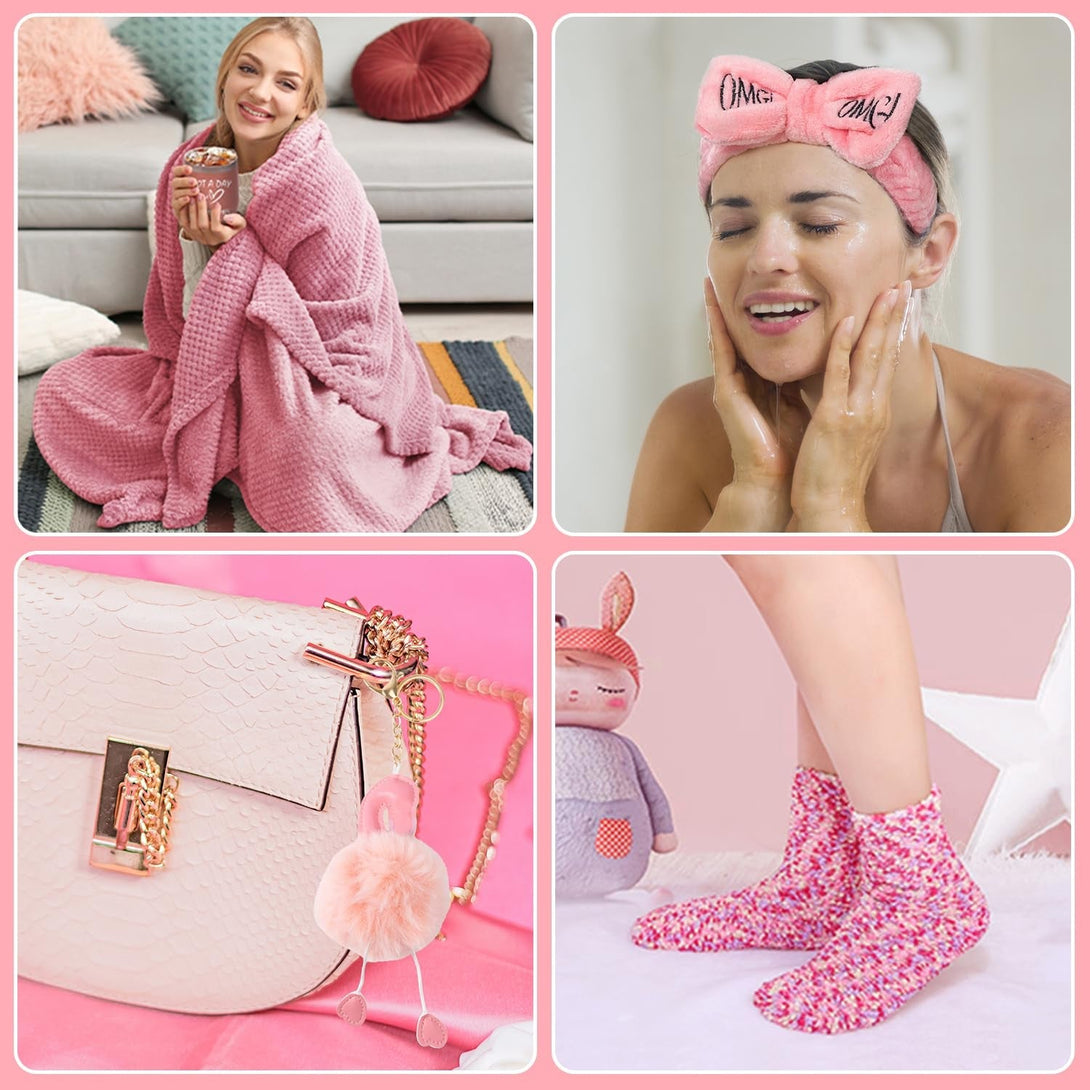 Birthday Gifts for Women,Pink Gifts Box for Women Gifts Basket Care Package Get Well Soon Gifts Relaxing Set Self Care Gifts Unique Gifts Box Birthday Presents Female Friendship Gifts