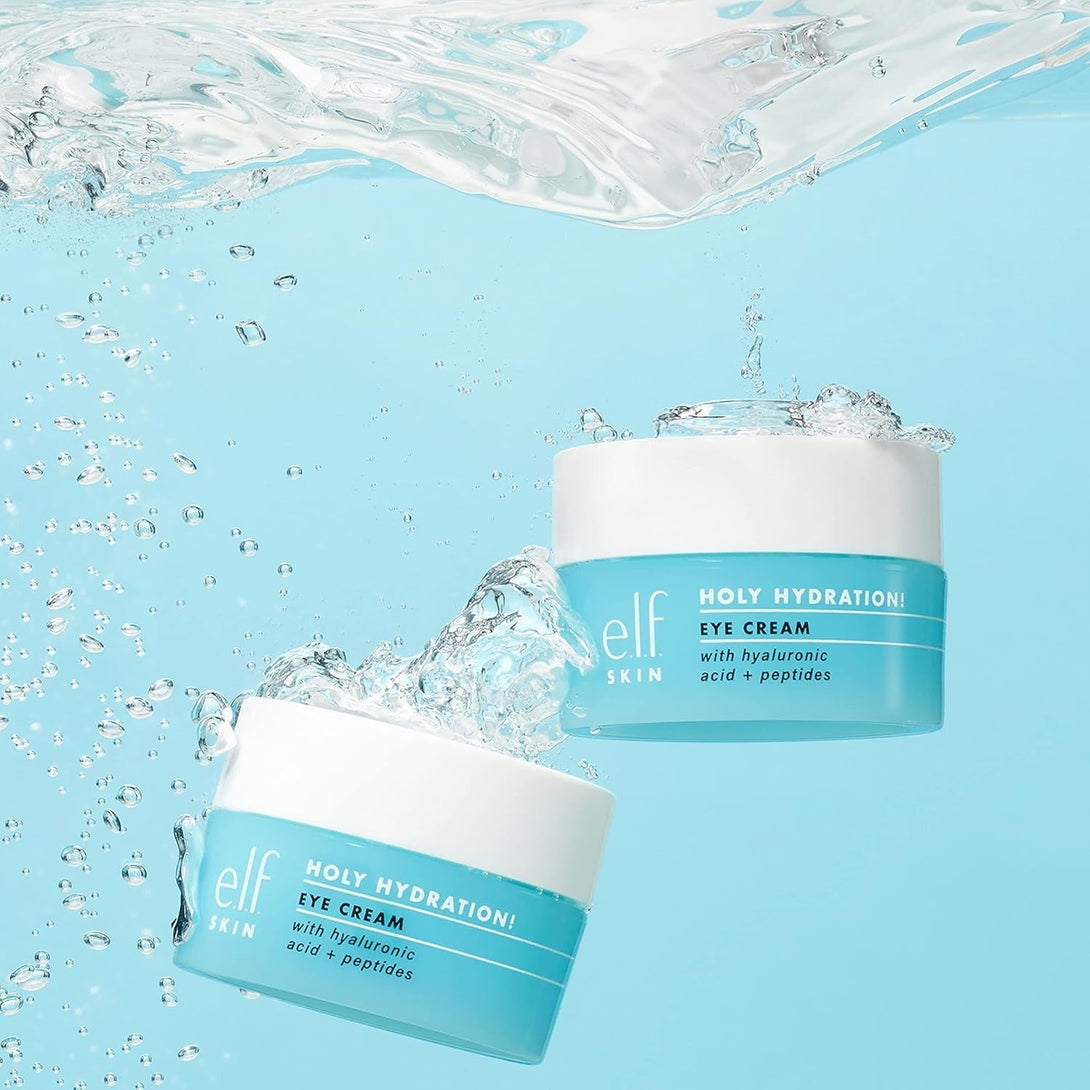 E.L.F. SKIN Holy Hydration! Eye Cream Mini, Rich Hydrating Eye Cream for Minimizing Dark Circles, Infused with Hyaluronic Acid, Vegan & Cruelty-Free