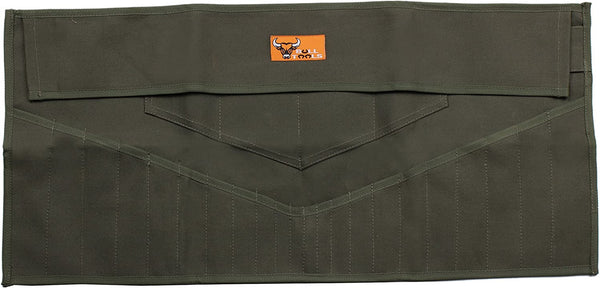 26-Pocket Wrench Tool Roll Organizer, Roll-Up Pouch Metric & SAE, Heavy-Duty 100% Cotton Duck Canvas Portable Tools Storage for Mechanics & Diyers - Olive Drab (Tools Not Included)