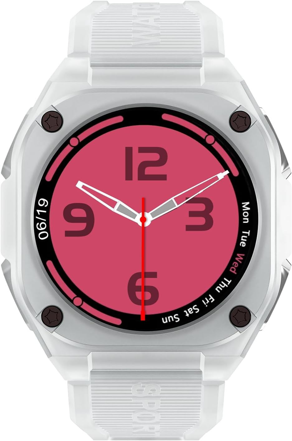 Easfone B3 Sport Smart Watch, 1.28" AMOLED Fitness Watch with Heart Rate/Sleep/Ip68 Waterproof/120+ Sports Modes, Pedometer, Sport Smart Watch for Android Ios (Transparent White)