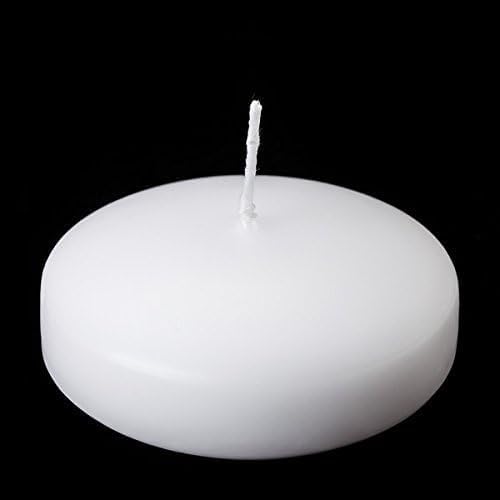 D'Light Online Large White Floating Candles 3 Inch Wax Discs for Events, Weddings, Spa, Home Decor, Special Occasions, Cylinder Vases,