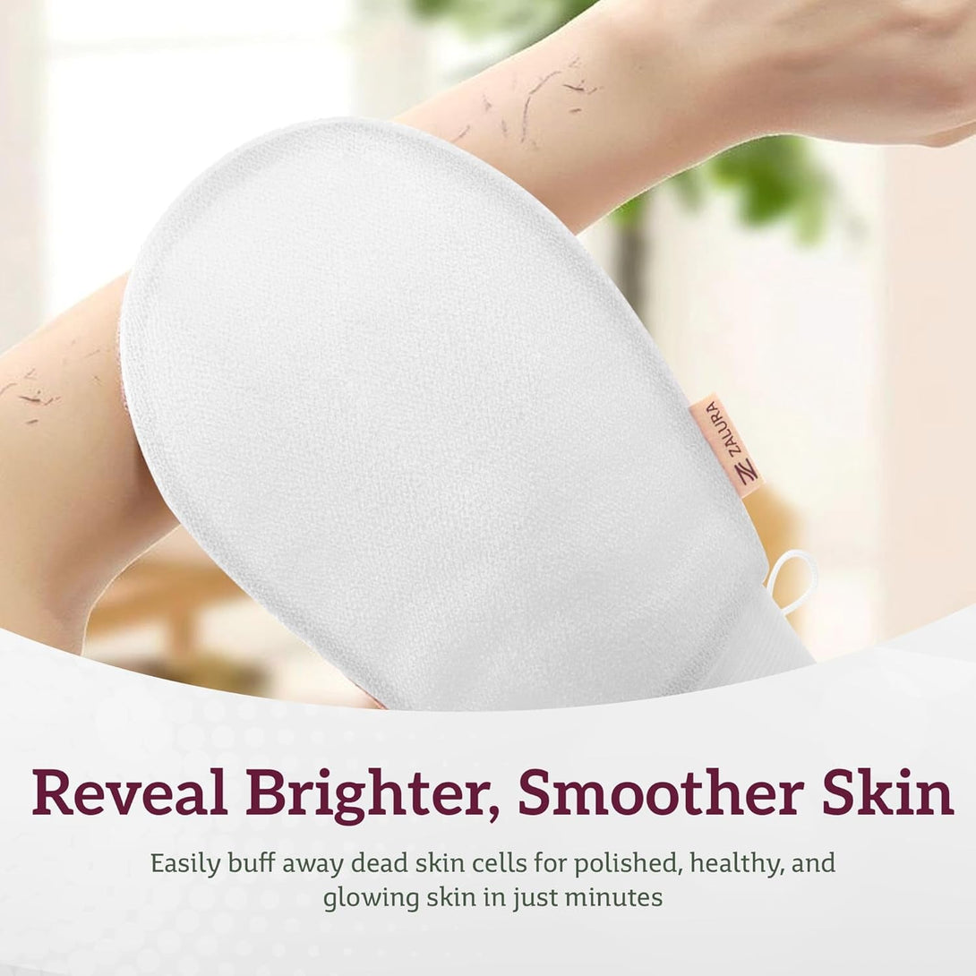 Exfoliating Glove - Skin Exfoliating Body Scrubber for Shower & Bath - 100% Viscose Plant Fibers - Deep Exfoliating Mitt & Scrubber for Women & Men, Spray Tan & Dead Skin Remover - 1-Glove