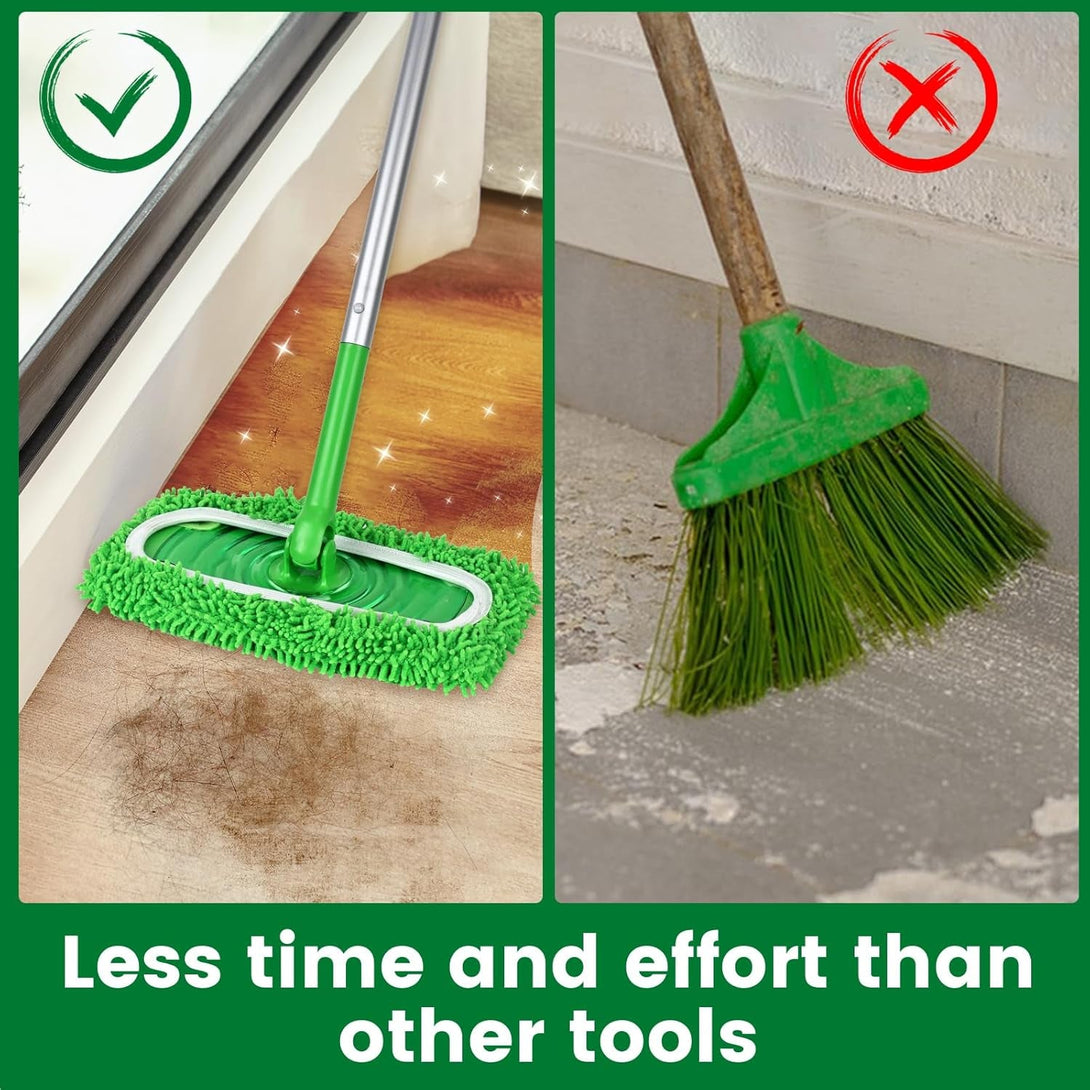 6Pcs Reusable Microfiber Mop Pads Compatible with Swiffer Sweeper Mop, Replacement Wet Mopping Pad Refills & Washable Dry Sweeping Cloths for Surface/Hardwood Floor Cleaning