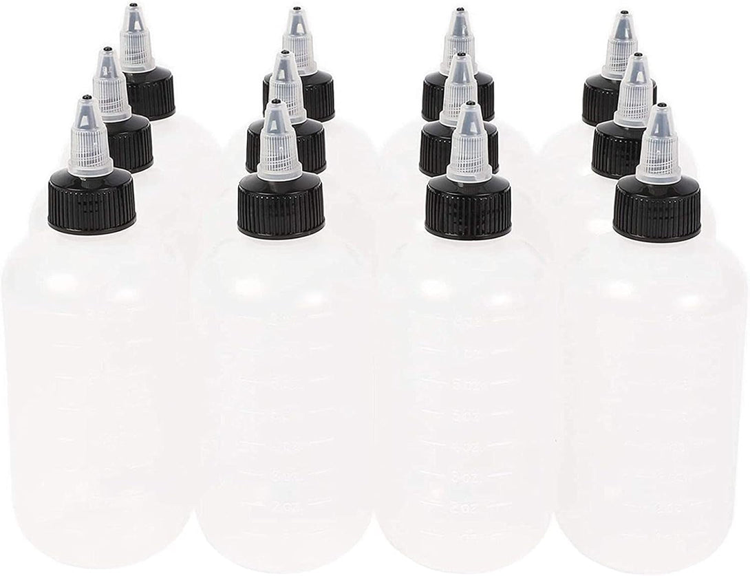 Juvale Boston round Squeeze Bottles with Twist Caps (8 Oz, White, 12 Pack)