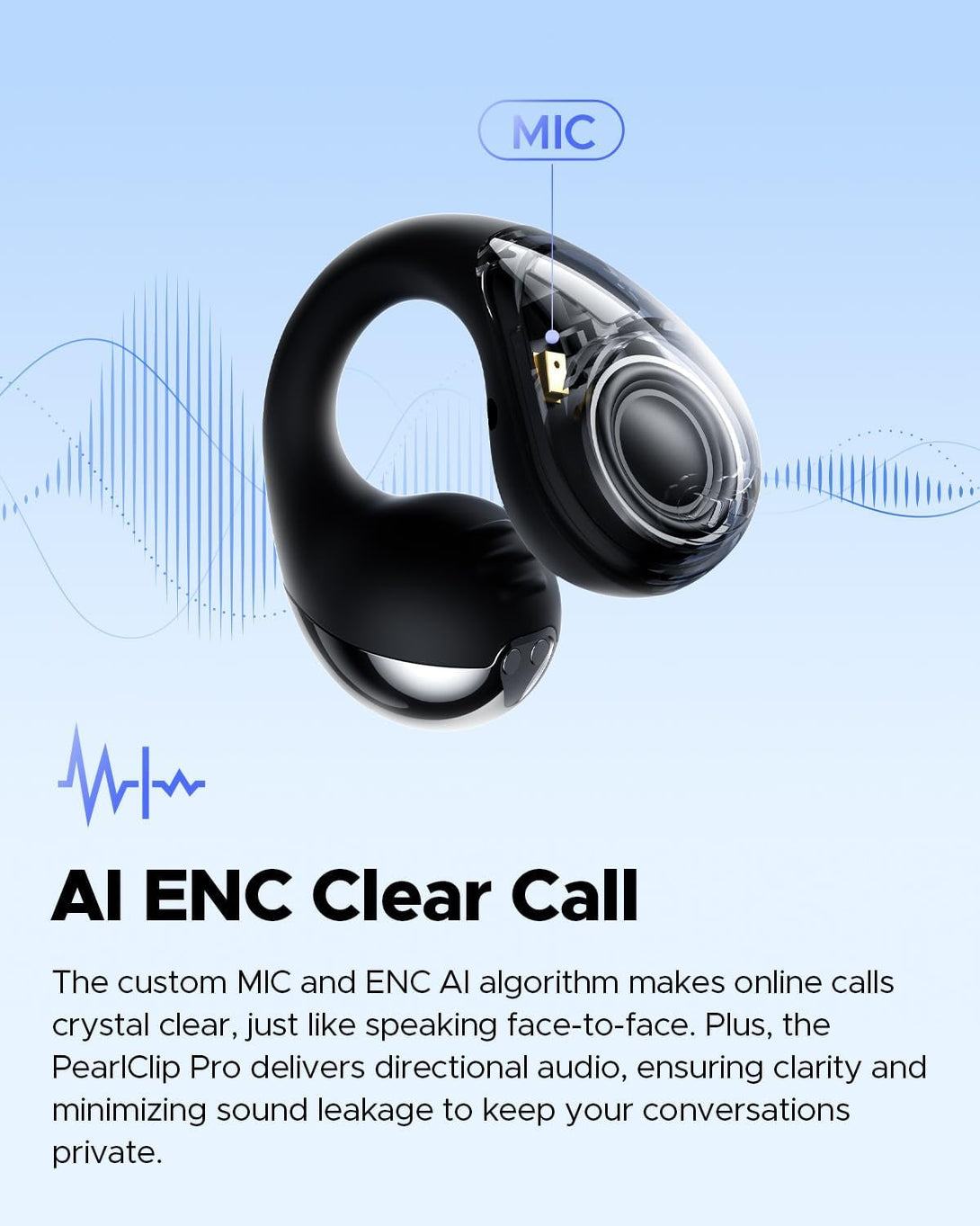 Soundpeats Pearlclip Pro Ear Ultra Open Ear Earbuds Wireless Headphones Bluetooth 5.4 Earphones Clip on Ear Buds with Mic, IPX5 Waterproof, 24 Hrs Play for Running Cycling Fitness