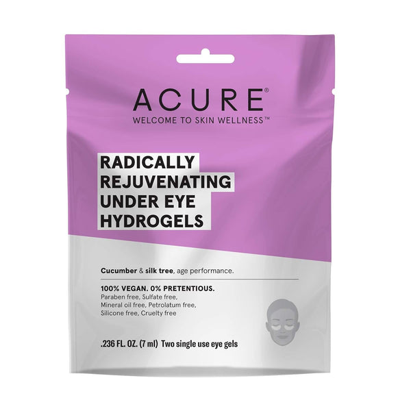 Acure Radically Rejuvenating under Eye Hydrogel Mask, Provides Anti-Aging Support, & Silk Tree, Purple, Cucumber, 0.236 Fl Oz (Pack of 1)