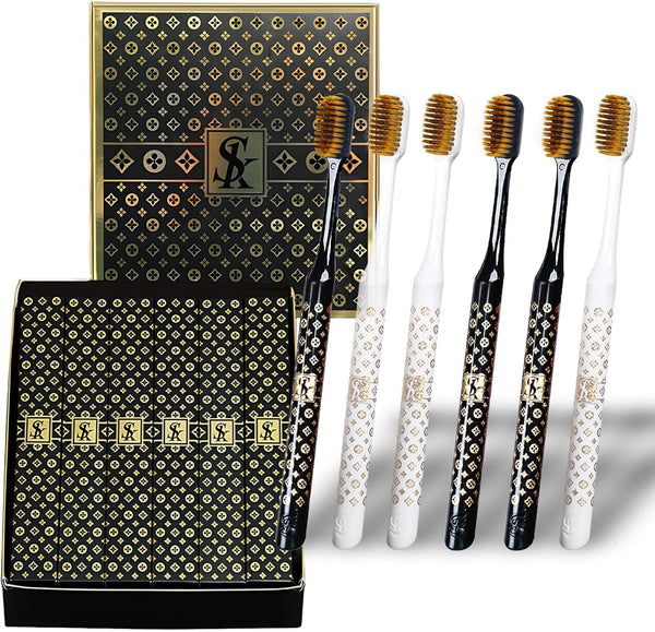 Adult Extra Soft Bristles Toothbrush Nano Manual Toothbrush for Sensitive Teeth and Receding Gums Plaque Remover BPA Free 6 Pack