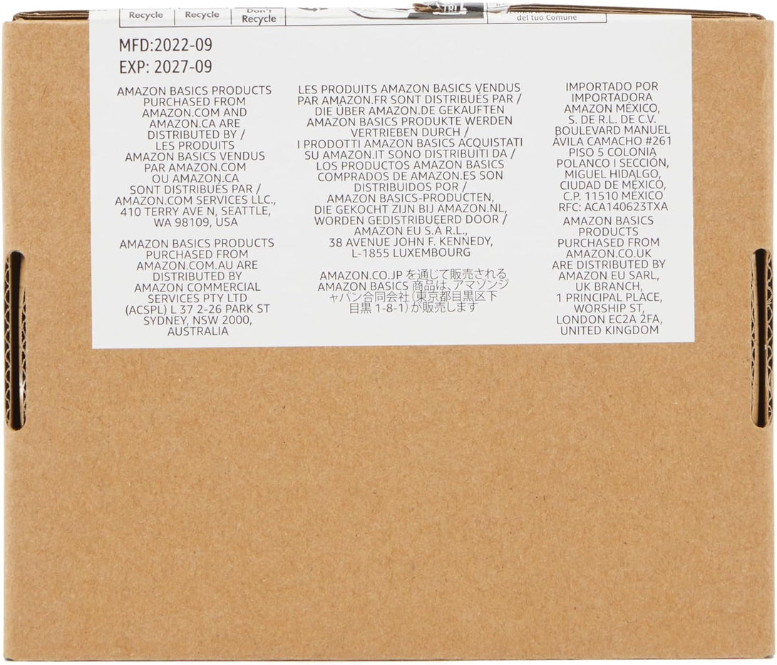 Amazon Basics 8-Pack 9V Alkaline Batteries, 5-Year Shelf Life - for Smoke/Co Detector, Electronics & Audio