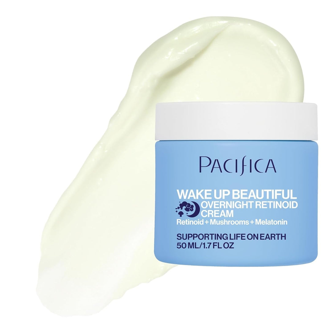 Pacifica Wake up Beautiful Retinoid Night Cream – Overnight Anti-Aging Moisturizer with Hyaluronic Acid & Melatonin, Reduces Wrinkles & Fine Lines, Hydrating and Gentle for Dry or Mature Skin, Vegan