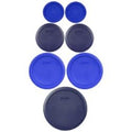 Pyrex Food Storage Plastic Replacement Lid Set (Cobalt Blue, Dark Blue)