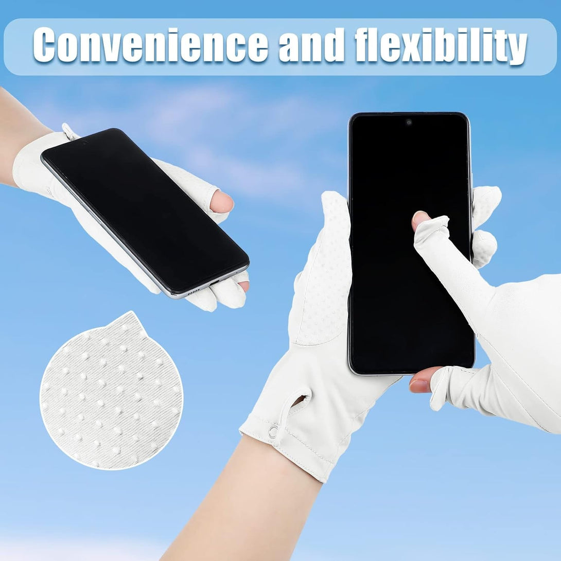 Loopeer 2 Packs Women UV Sun Protection Gloves Full Finger Touchscreen Non Slip Breathable Summer Outdoor Gloves